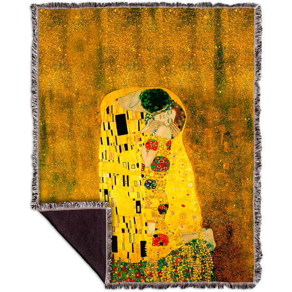 Gustav Klimt - "The Kiss" (1907-08) Woven Tapestry Throw