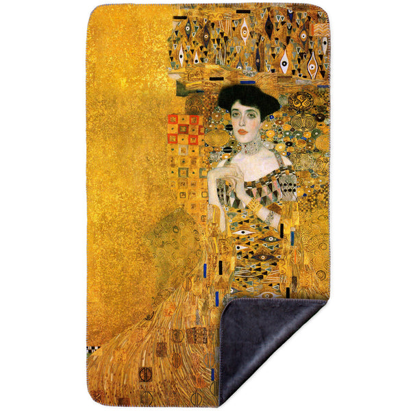 Gustav Klimt - "Portrait of Adele Bloch-bauer" (1907) MicroMink(Whip Stitched) Grey