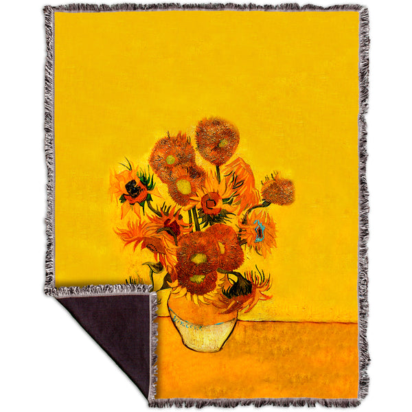 Vincent Van Gogh - "Sunflowers(London version)" (1889) Woven Tapestry Throw