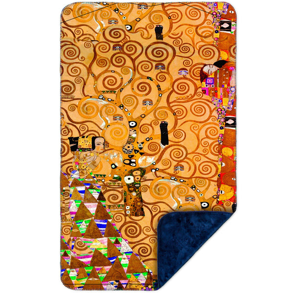 Gustav Klimt - "The Tree Of Life" (1905) MicroMink(Whip Stitched) Navy