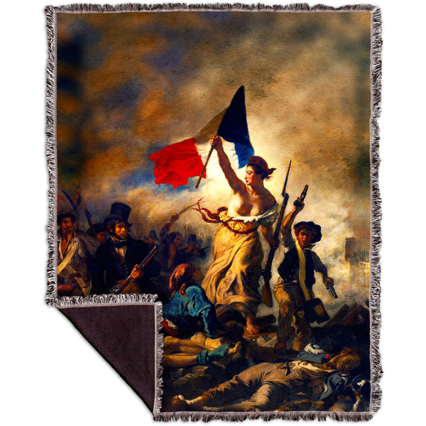Eugene Delacroix - "La Liberte guidant le peuple (Liberty Leading the People)" Woven Tapestry Throw