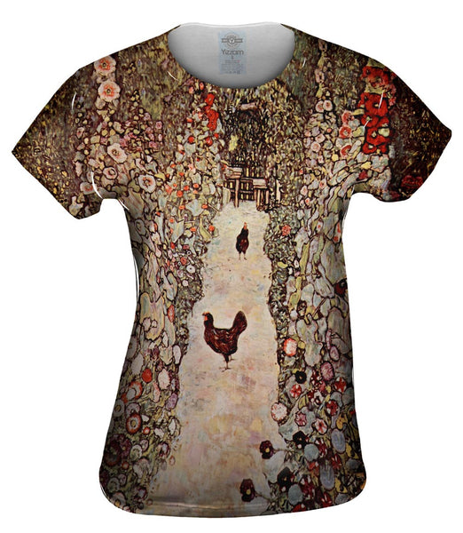 Gustav Klimt -"Garden with Roosters" (1917) Womens Top
