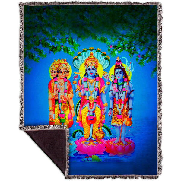 India - "Hindu Gods and Goddesses" Woven Tapestry Throw