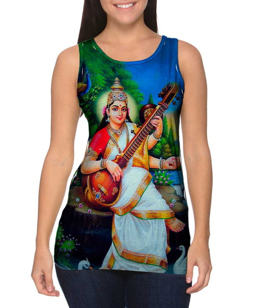 India - "Goddess Saraswati" Womens Tank Top