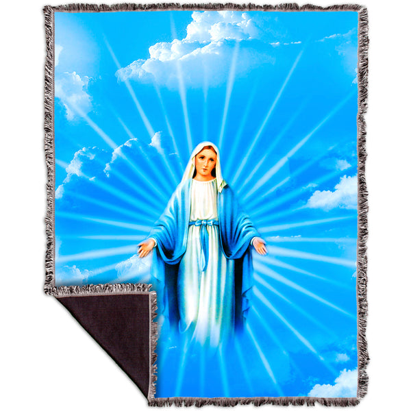 Blessed Virgin Mary Woven Tapestry Throw
