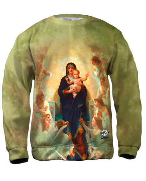 William Adolphe Bouguereau - "Virgin with Jesus and Angels" Mens Sweatshirt