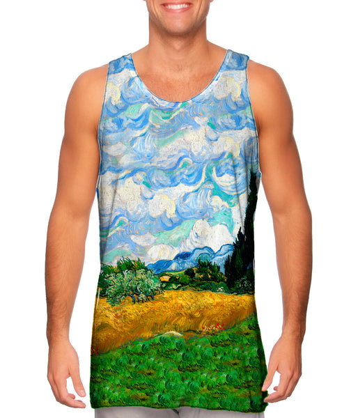 Vincent Van Gogh - "Wheatfield with Cypresses" (1889) Mens Tank Top