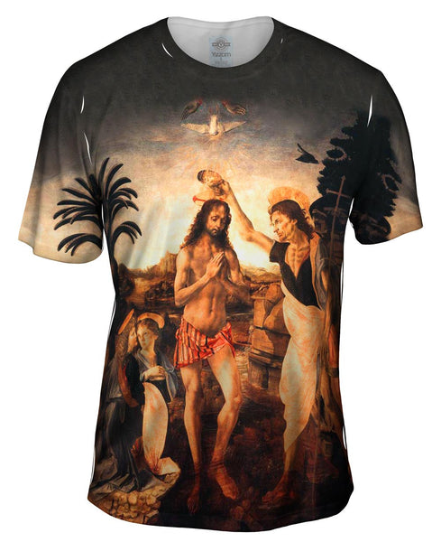 Leonardo Da Vinci - "The Baptism Of Christ" (1475) Mens T-Shirt