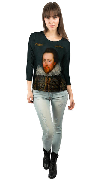 Cobbe - "Portrait Of William Shakespeare" (1610) Womens 3/4 Sleeve