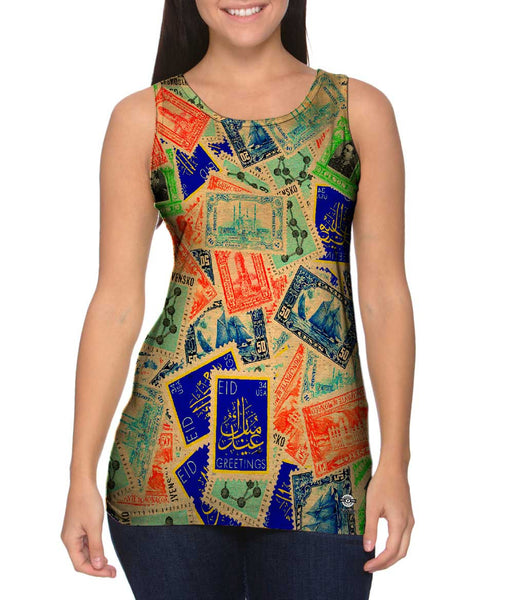 "Antique Stamp Collection" Womens Tank Top