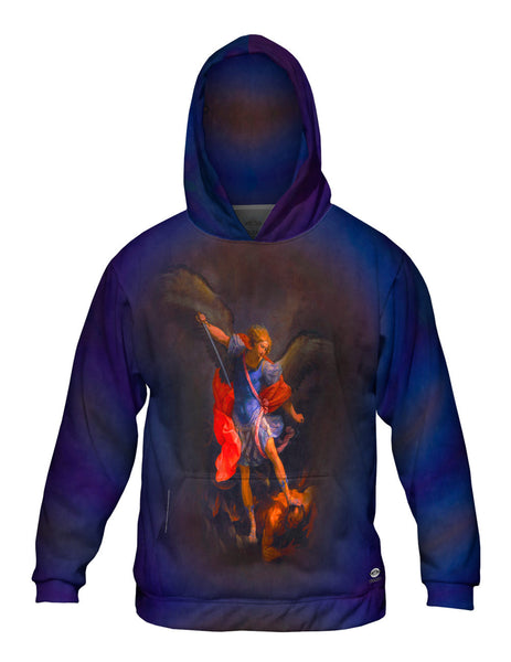 Guido Reni - "The Archangel Michael defeating Satan" (1635) Mens Hoodie Sweater