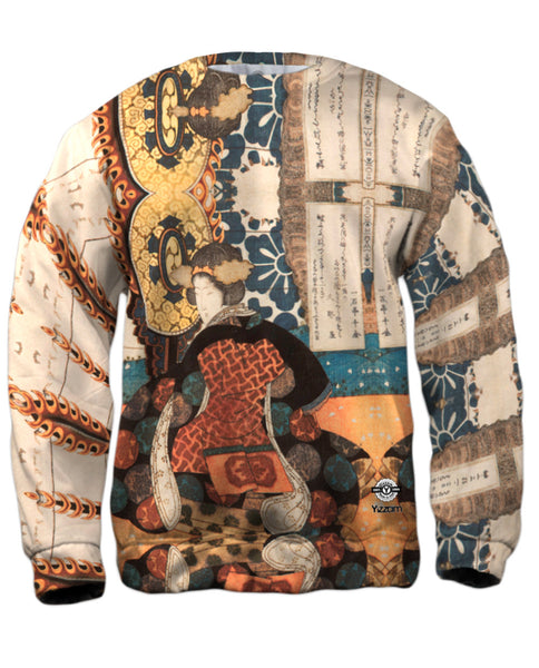 Yashima Gakute - "A Woman Playing A Large Suspended Drum" Mens Sweatshirt
