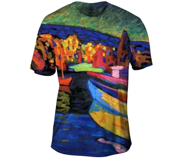Autumn Landscape with Boats - Kandinsky Mens T-Shirt