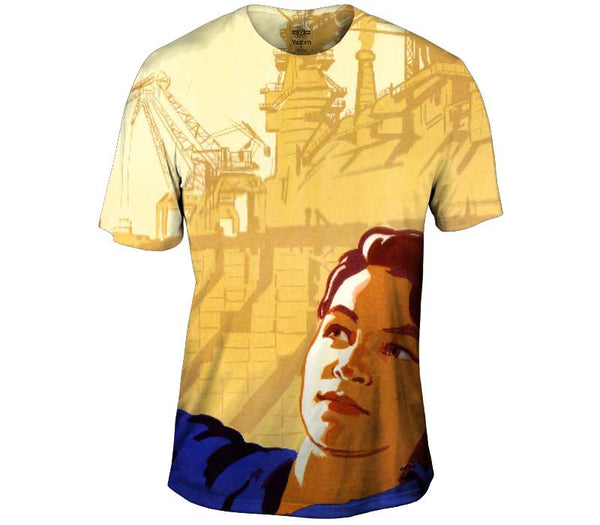 Soviet Women in Space Propaganda Mens T-Shirt