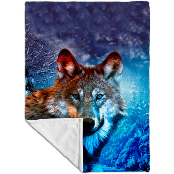 Grey Wolf Fleece Blanket