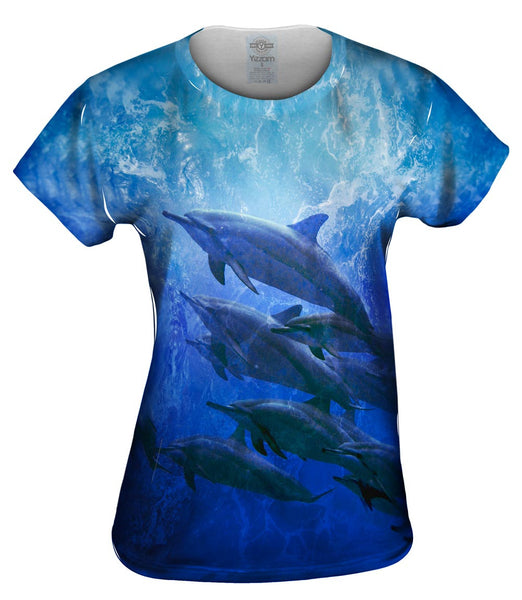 Blue Cool Dolphin Womens Top