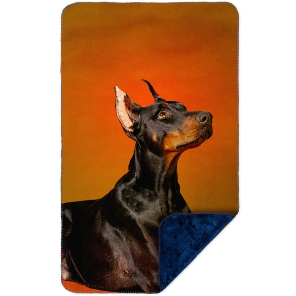 Doberman Pinscher Rouge MicroMink(Whip Stitched) Navy