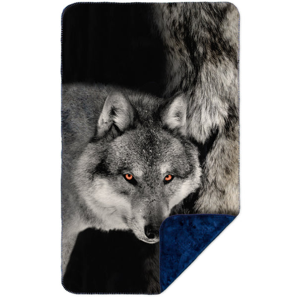 Gray Wolf Half Skin MicroMink(Whip Stitched) Navy