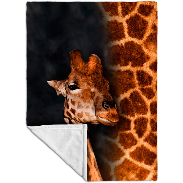 Giraffe Half Skin Fleece Blanket