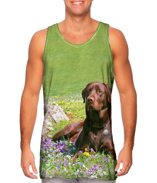 Chocolate Lab In Spring Mens Tank Top