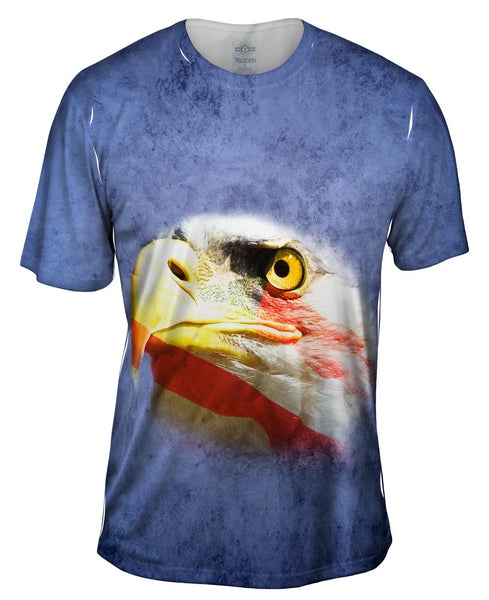 American Flag Eagle Face Mens T-Shirt