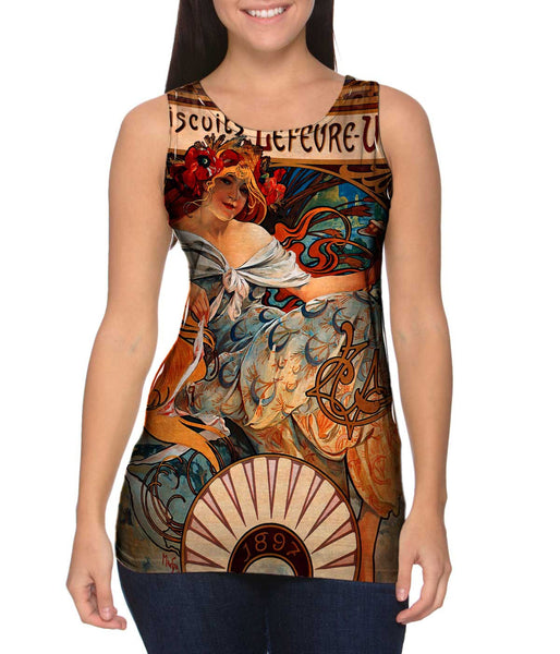 Alphonse Mucha - "Biscuits Lefèvre-Utile" (1896) Womens Tank Top