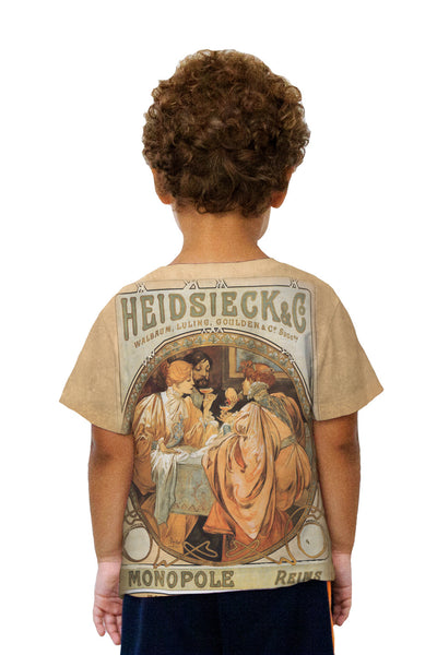 Kids Alphonse Mucha - "Heidsieck" (1901) Kids T-Shirt