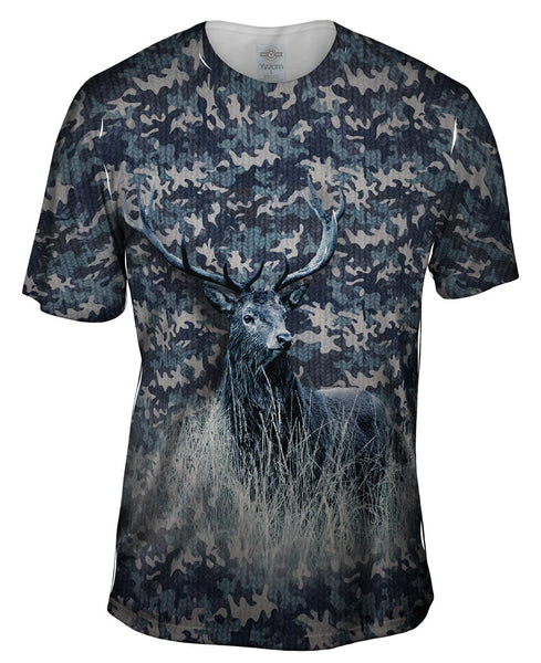 Navy Camoflage Deer Mens T-Shirt