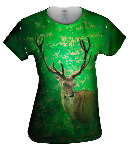Camouflage Emerald Deer Womens Top