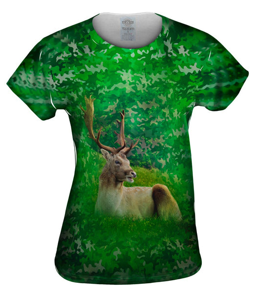 Camouflage Stag Deer Womens Top