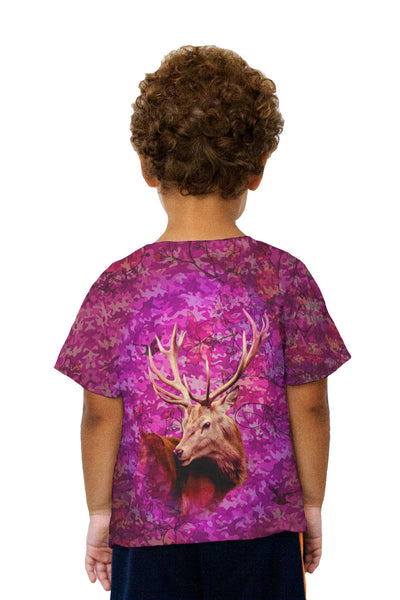 Kids Camouflage Pink Deer Kids T-Shirt