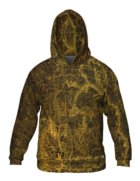 Topography Map Gold Mens Hoodie Sweater