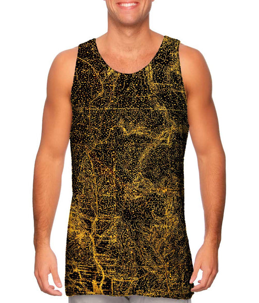 Topography Map Gold Mens Tank Top