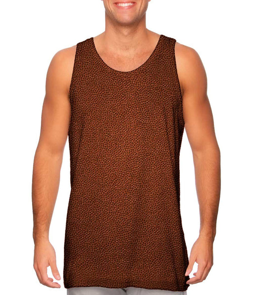 Brown Football Leather Mens Tank Top