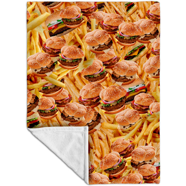 Hamburgers and Fries Fleece Blanket