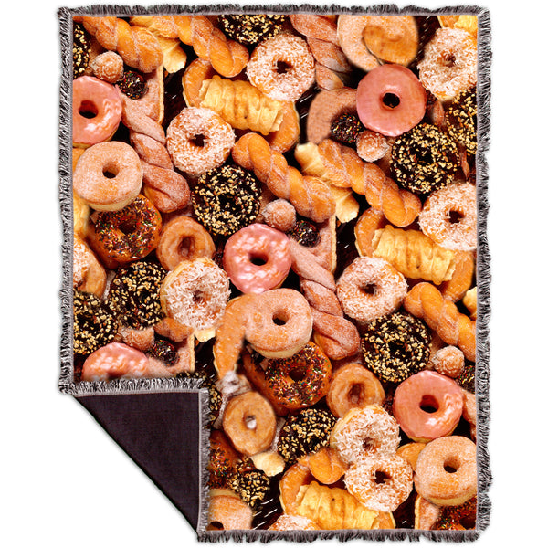 Happy Donuts Woven Tapestry Throw