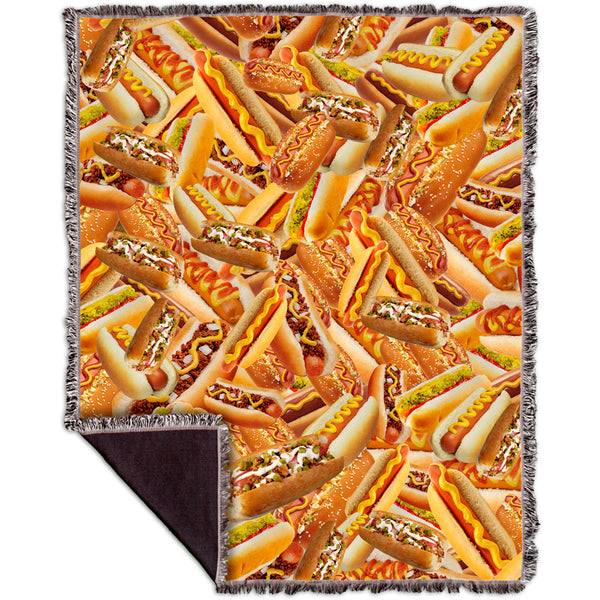 Hot Dog Shower Woven Tapestry Throw