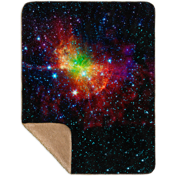 Space Galaxy Dumbell Nebula Sherpa Blanket