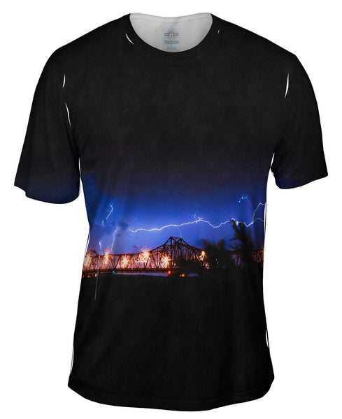 Lightning Crashes Mens T-Shirt