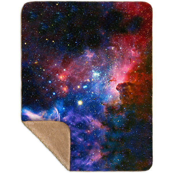 Carina Nebula Space Galaxy Sherpa Blanket