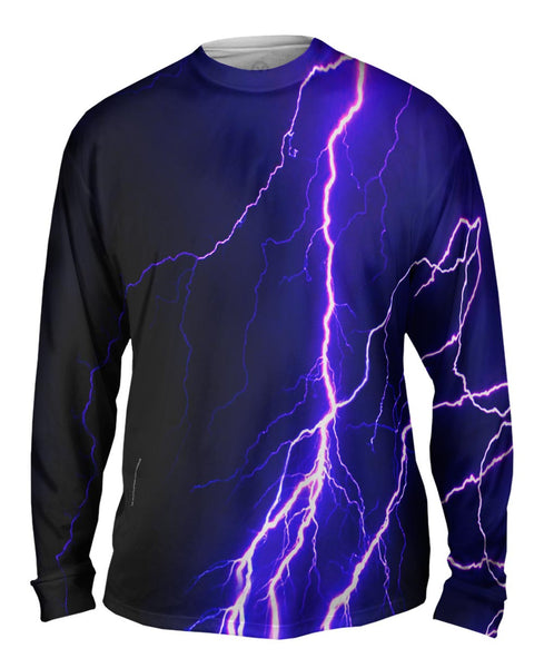 Violet Lightning Storm Mens Long Sleeve