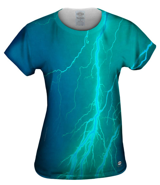 Lightning Storm Blue Turqouise Womens Top