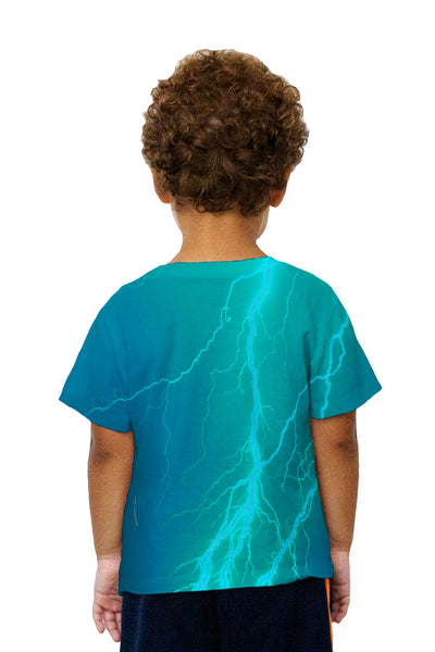 Kids Lightning Storm Blue Turqouise Kids T-Shirt