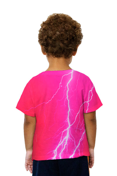 Kids Lightning Storm Pink Kids T-Shirt