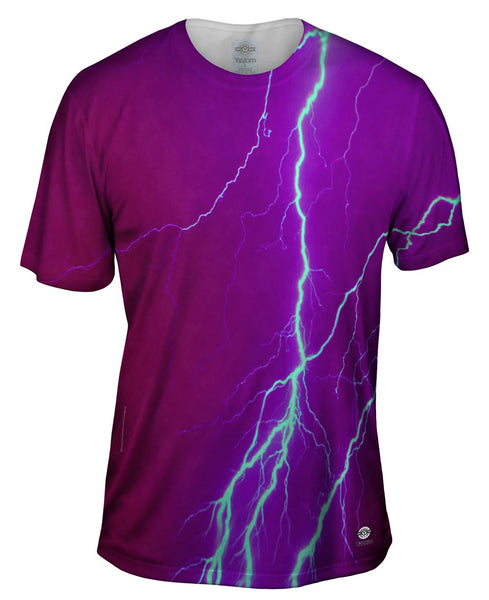 Lightning Storm Maroon Mens T-Shirt