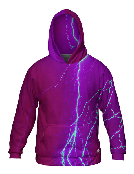 Lightning Storm Maroon Mens Hoodie Sweater
