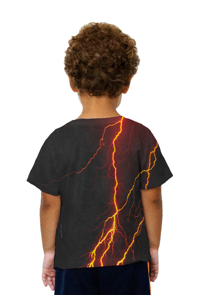 Kids Lightning Storm Orange Kids T-Shirt