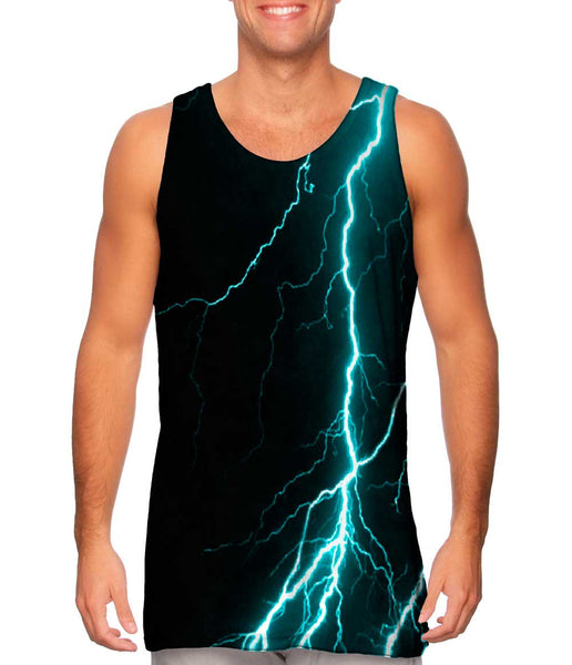Lightning Storm Turquoise Mens Tank Top