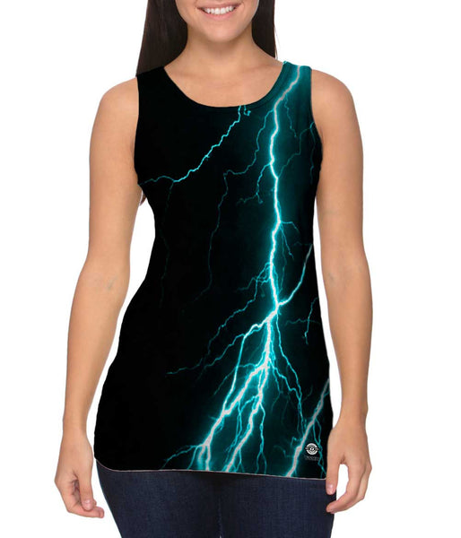 Lightning Storm Turquoise Womens Tank Top