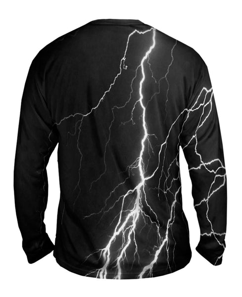 Lightning Storm Black White Mens Long Sleeve | Yizzam Lightning Storm Black White Mens Long Sleeve | Yizzam